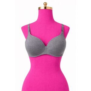 LIVELY Wireless Gray Bra Full Coverage Bra No Underwire 34DDD